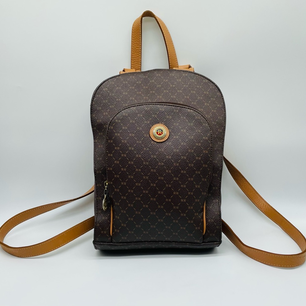 Elegant Ambassador Roberta Brown Logo Patterned Backpack